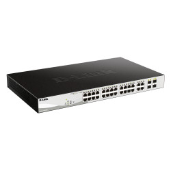 D-Link 24-Port Gigabit PoE Smart Managed Switch with 4 x Combo 1000BaseT/Mini-GBIC SFP ports