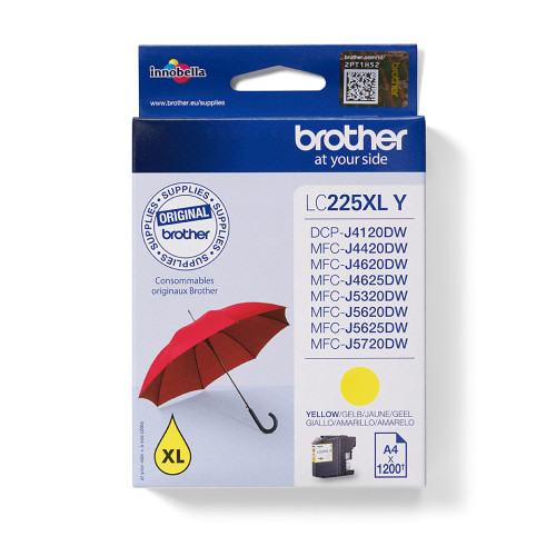 Brother LC225XLY ink cartridge 1 pc(s) Original High (XL) Yield Yellow