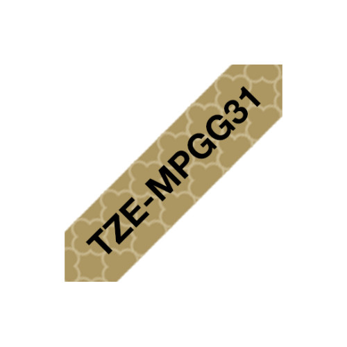 Brother TZE-MPGG31 label-making tape Black on gold