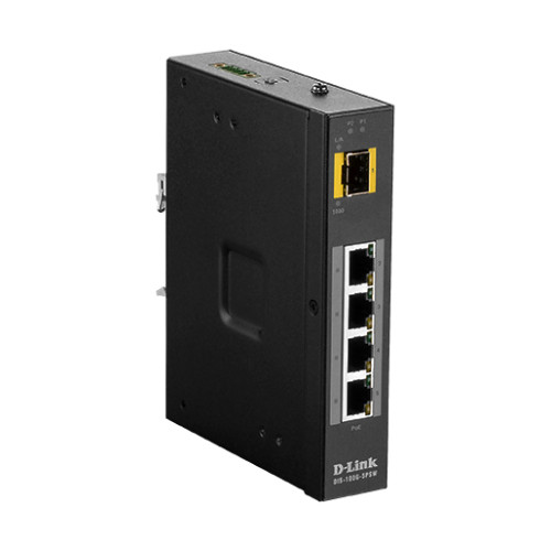 D-Link 5-Port Unmanaged Switch with 4 x 10/100/1000BaseT(X) ports (4 PoE) & 1 x 100/1000BaseSFP