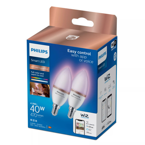 Philips Candle 4.9W (Eq.40W) C37 E14 x2