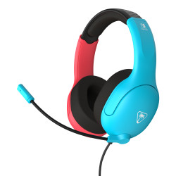 Turtle Beach Airlite Fit Neon Blue and Red Wired Gaming Headset with Flip-to-Mute Mic, Over-Ear Premium Comfort and 40mm Speakers. Officially Licensed for Nintendo Switch