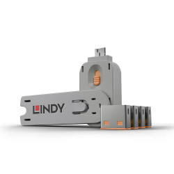 USB Port Blocker Pack 4 Orange