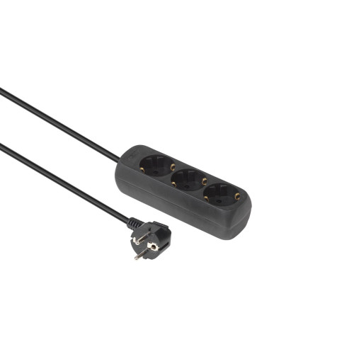 3-way Schuko Socket 3M Black