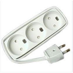 3-way power strip no-earth,