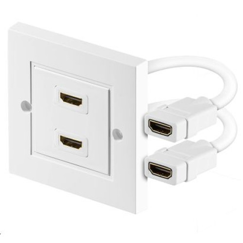 HDMI Wall socket 2 port white