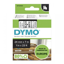 Dymo 53713 24mm x 7m Black on White Tape