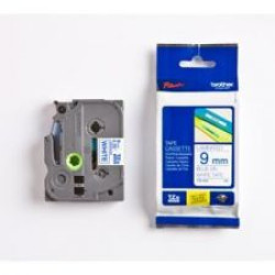 Brother TZE223 Blue on White 8M x 9mm Gloss Tape