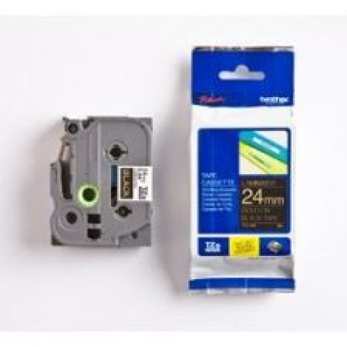 Brother TZE354 Gold on Black 8M x 24mm Gloss Tape