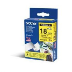 Brother TZEFX641 Black on Yellow 8M x 18mm Flexi Tape
