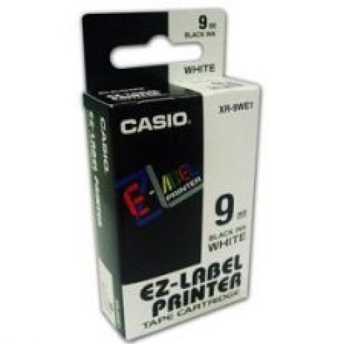 Casio XR-9WE Black on White 9mm Tape