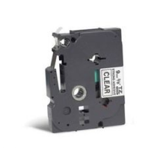 Brother TZES121 Black on Clear 8M x 9mm Strong adhesive Tape