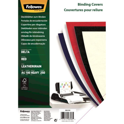Fellowes 5370301 A4 Leatherboard Covers