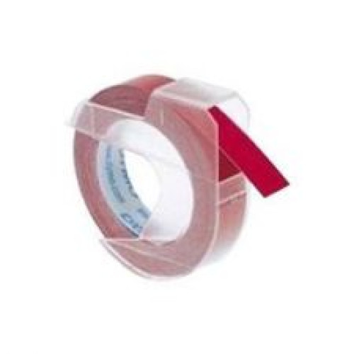 Dymo S0898150 White on Red Embossing Tape