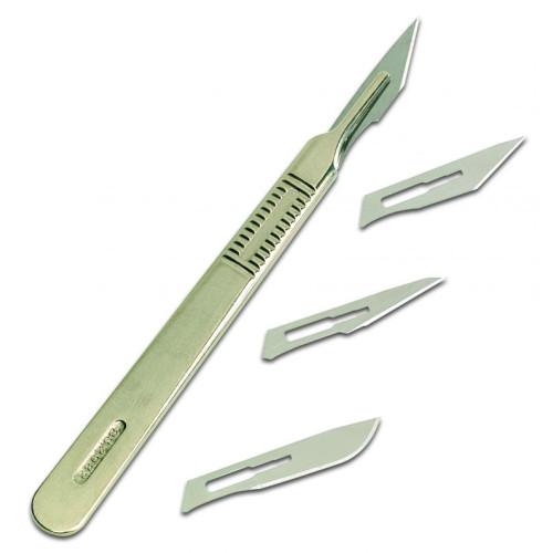 Swordfish Scalpel No.3 metal with 4 Blades Blister