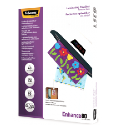 Fellowes 53023 A3 80Mic Adhesive Backed Pouch 100pk