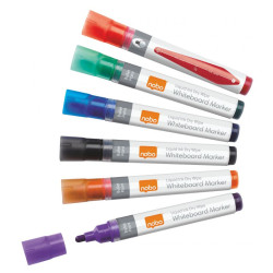 Nobo 1901419 Liquid Ink Drywipe Markers Pack of 6