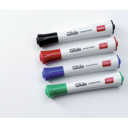 Nobo 1902096 Glide Drywipe Markers Pack of 4 Bullet Tip