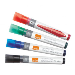 Nobo 1902408 Liquid Ink Drywipe Markers pack of 4
