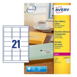 Avery L7560-25 Address Labels 25 sheets - 21 Labels per Sheet