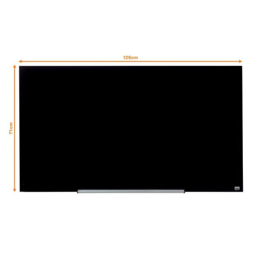 Nobo 1905181 Black Impression Pro Glass Magnetic Whiteboard 1260x710mm