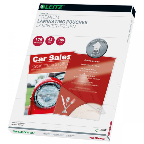 Leitz 74900000 A3 UDT iLAM 2 x 175 Micron Pouch 100Pk