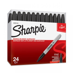 Sharpie 2077128 Fine Black Permanent Pens Box of 24
