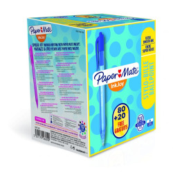 Paper Mate S0977440 Inkjoy Retractable Pens Blue Ink - Pack of 100