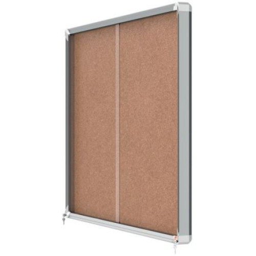 Nobo 1902575 Premium Plus Cork Lockable Notice Board 18xA4