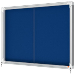 Nobo 1902565 Premium Plus Blue Felt Lockable Notice Board 8xA4