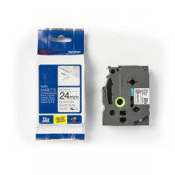 Brother TZESE5 Black on White 8M x 24mm Security Tape