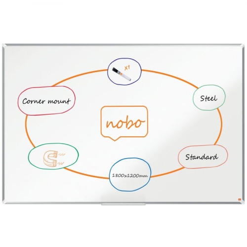 Nobo Premium Plus Steel Magnetic Whiteboard 1800x1200mm