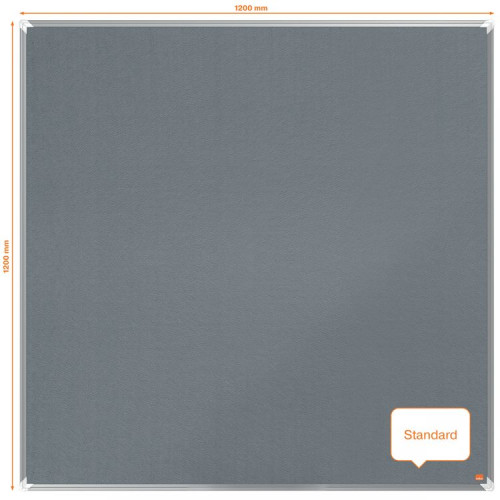 Nobo 1915197 Premium Plus Grey Felt Notice Board 1200x1200mm