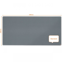 Nobo 1915200 Premium Plus Grey Felt Notice Board 2400x1200mm