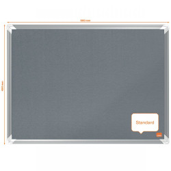 Nobo 1915194 Premium Plus Grey Felt Notice Board 600x450mm