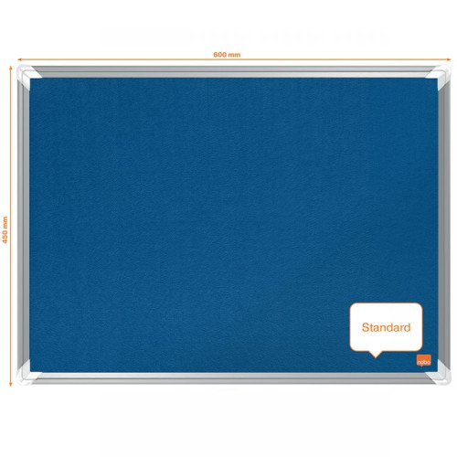 Nobo 1915187 Premium Plus Blue Felt Notice Board 600x450mm
