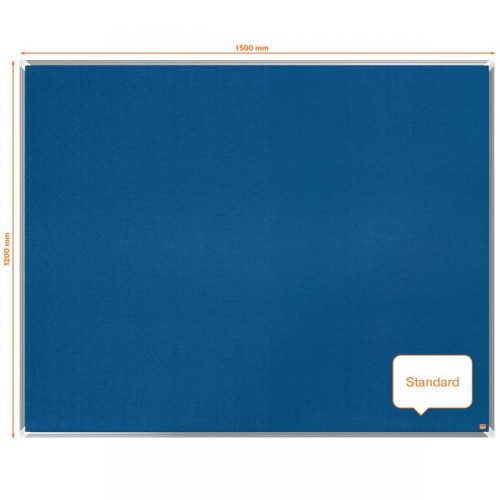 Nobo 1915191 Premium Plus Blue Felt Notice Board 1500x1200mm