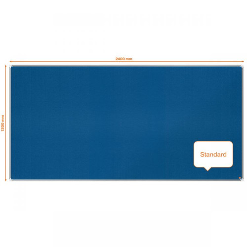 Nobo 1915193 Premium Plus Blue Felt Notice Board 2400x1200mm