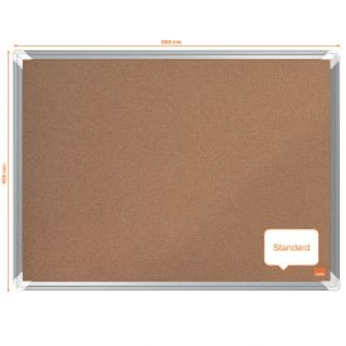 Nobo 1915179 Premium Plus Cork Notice Board 600x450mm