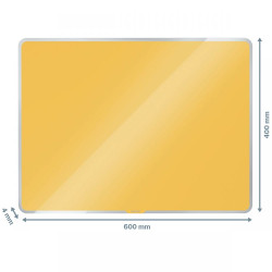 Leitz Cosy Magnetic Glass Whiteboard 60 x 40 cm Warm Yellow