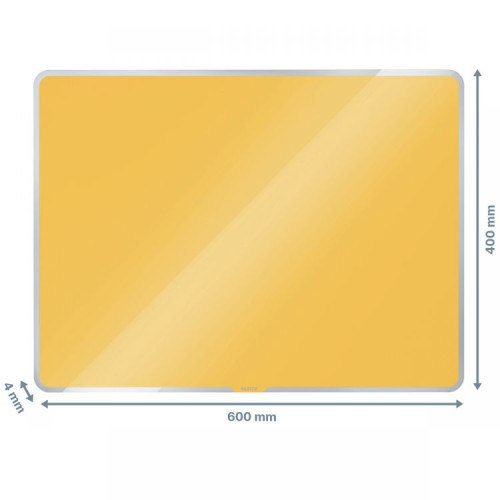 Leitz Cosy Magnetic Glass Whiteboard 60 x 40 cm Warm Yellow