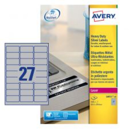 Avery L6011-20 Resistant Labels 20 sheets - 27 Labels per Sheet