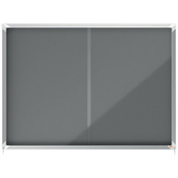 Nobo 1915338 18 x A4 Premium+ lockable Notice Board with Grey Felt
