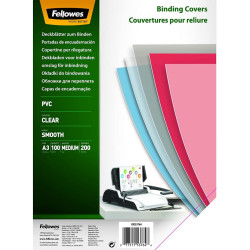 Fellowes PVC A3 Clear Cover 200 Micron Pack of 100