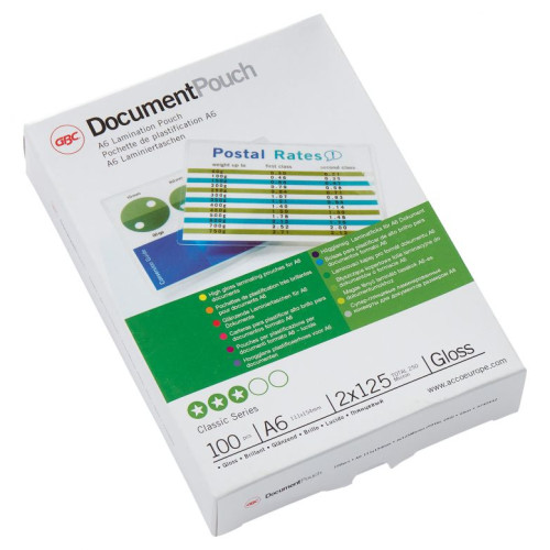 GBC 3740442 A6 Gloss Document Pouch 125 micron 100Pk
