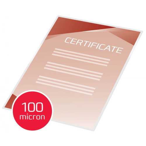 GBC 41666E A4 Peel n Stick Gloss Pouch 100 Micron 100Pk