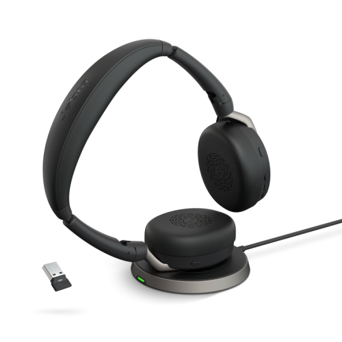 Jabra Evolve2 65 Flex Link 380 USB-A MS Stereo Headset and Wireless Charging