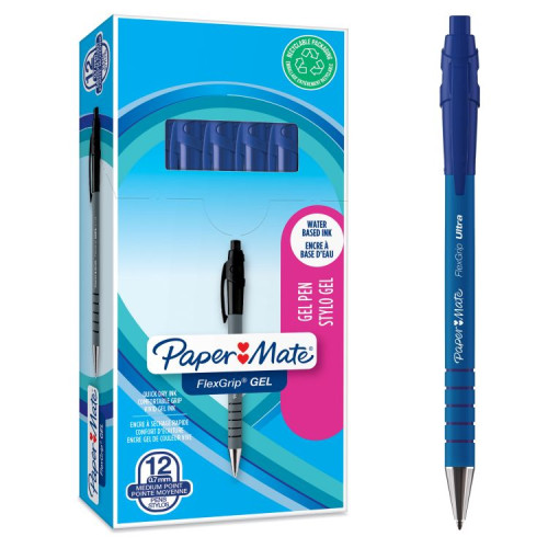 Paper Mate 2108213 FlexGrip Gel Pens Blue Pack Of 12