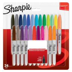 Sharpie 2065405 Permanent Assorted colour Markers Fine Point Pack of 24