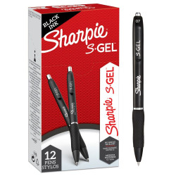 Sharpie 2136595 S-Gel Black 0.7mm point Pen Pack of 12